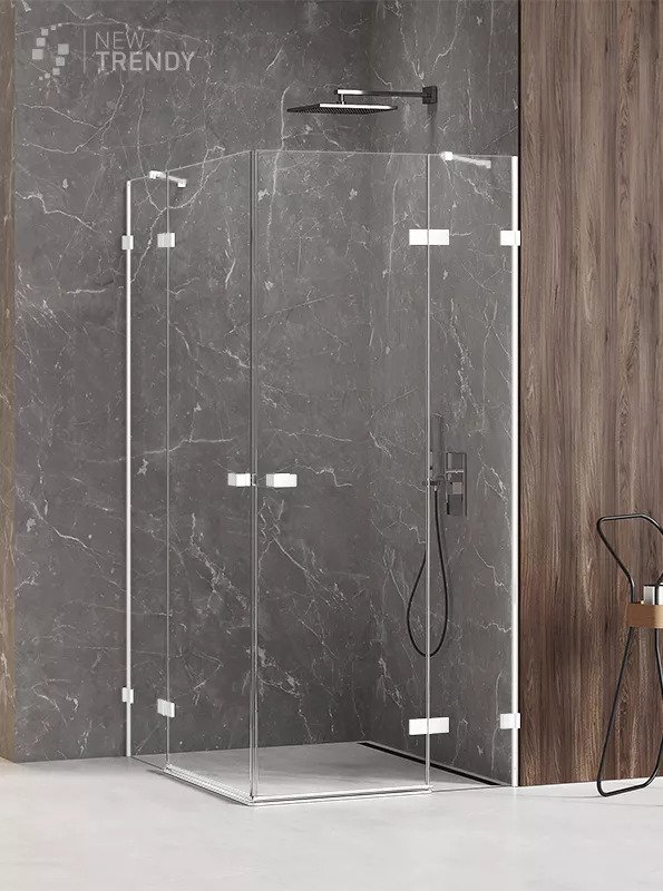 New Trendy Kabina Avexa White Prostokątna U 80x120x200 Czyste 6mm Active Shield (EXK-2825)